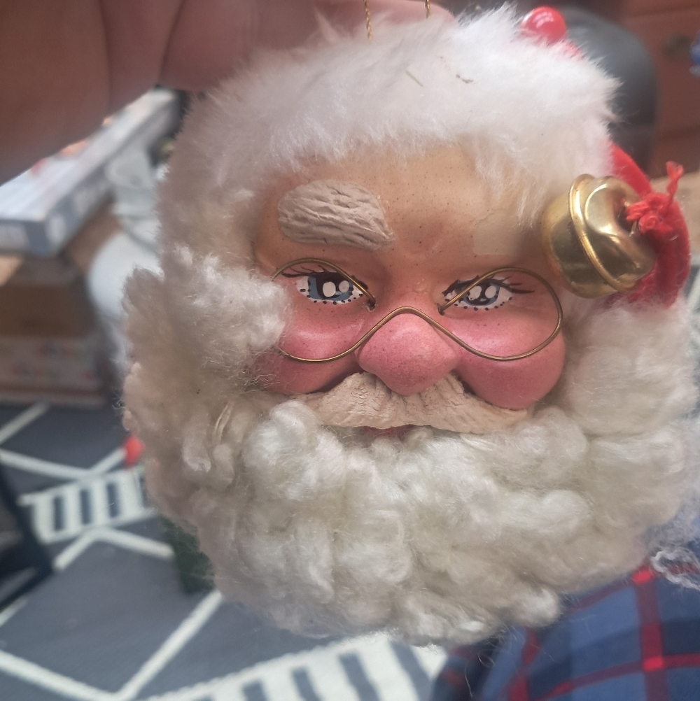 Santa Claus Ornament with Gold Bell KURT ADLER